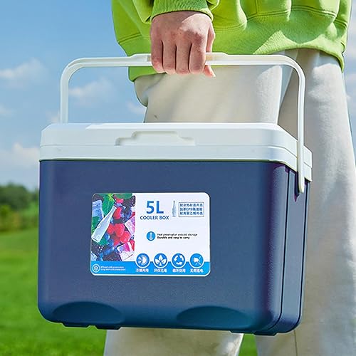 Miniatura 5 de Enfriador portátil para acampar con asas de 5 litros, enfriador de hielo pequeño y duro, a prueba de fugas, para exteriores, mantiene el hielo hasta