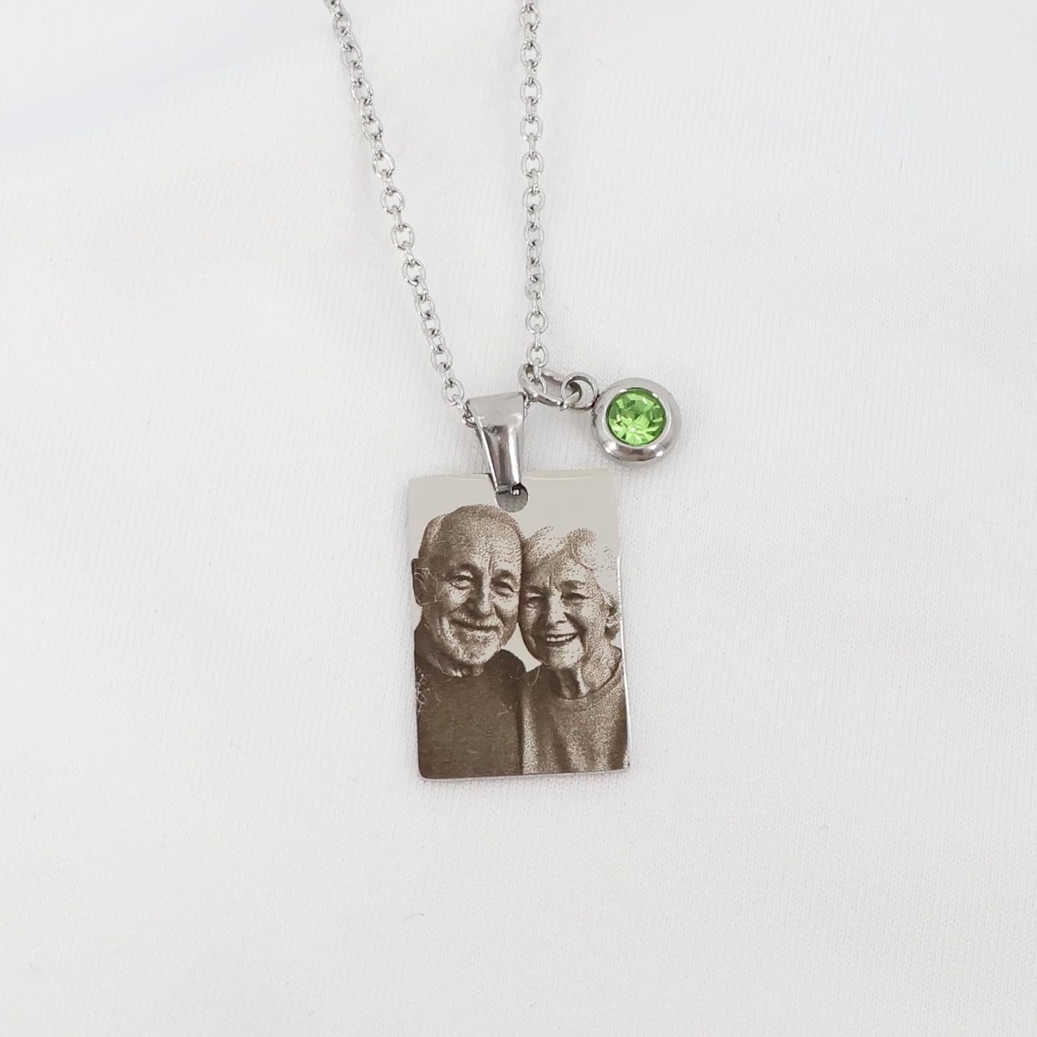 Custom Engraved Photo or Handwriting Necklace – Personalized Round or Rectangle Pendant – Stainless Steel – Gold & Silver – Memorial Gift for Loved Ones - Image 6