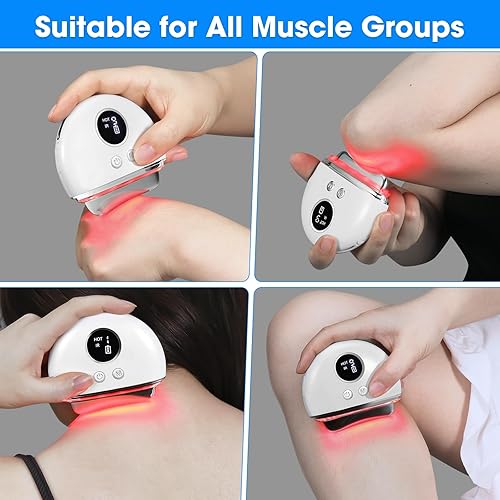 Miniatura 7 de Pistola eléctrica de fascia y raspador muscular con calefacción y vibración, para tejido profundo, liberación miofascial, Gua Sha y masaje de punto