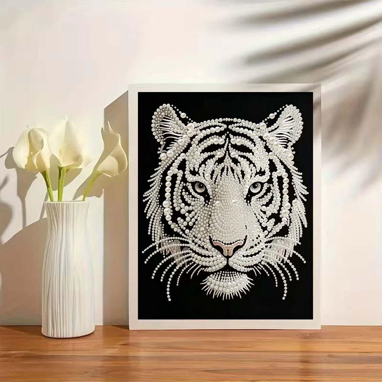 Tiger Pearl Diamond Painting Kits for Adults Beginner, Home Decor 12X16In image 3