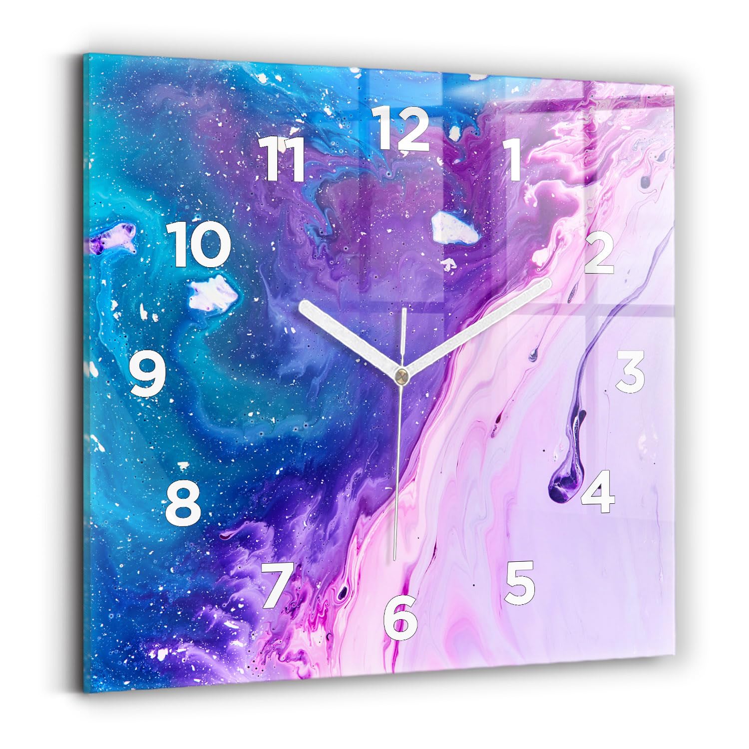 Horloge murale de qualité supérieure Wallfluent moderne carrée au design silencieux