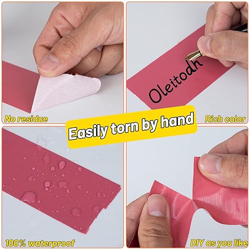 Miniatura 10 de Oleitodh Paquete de 22 cintas adhesivas negras a granel, cinta adhesiva de 2 pulgadas resistente (total de 660 yardas), cinta adhesiva fuerte sin