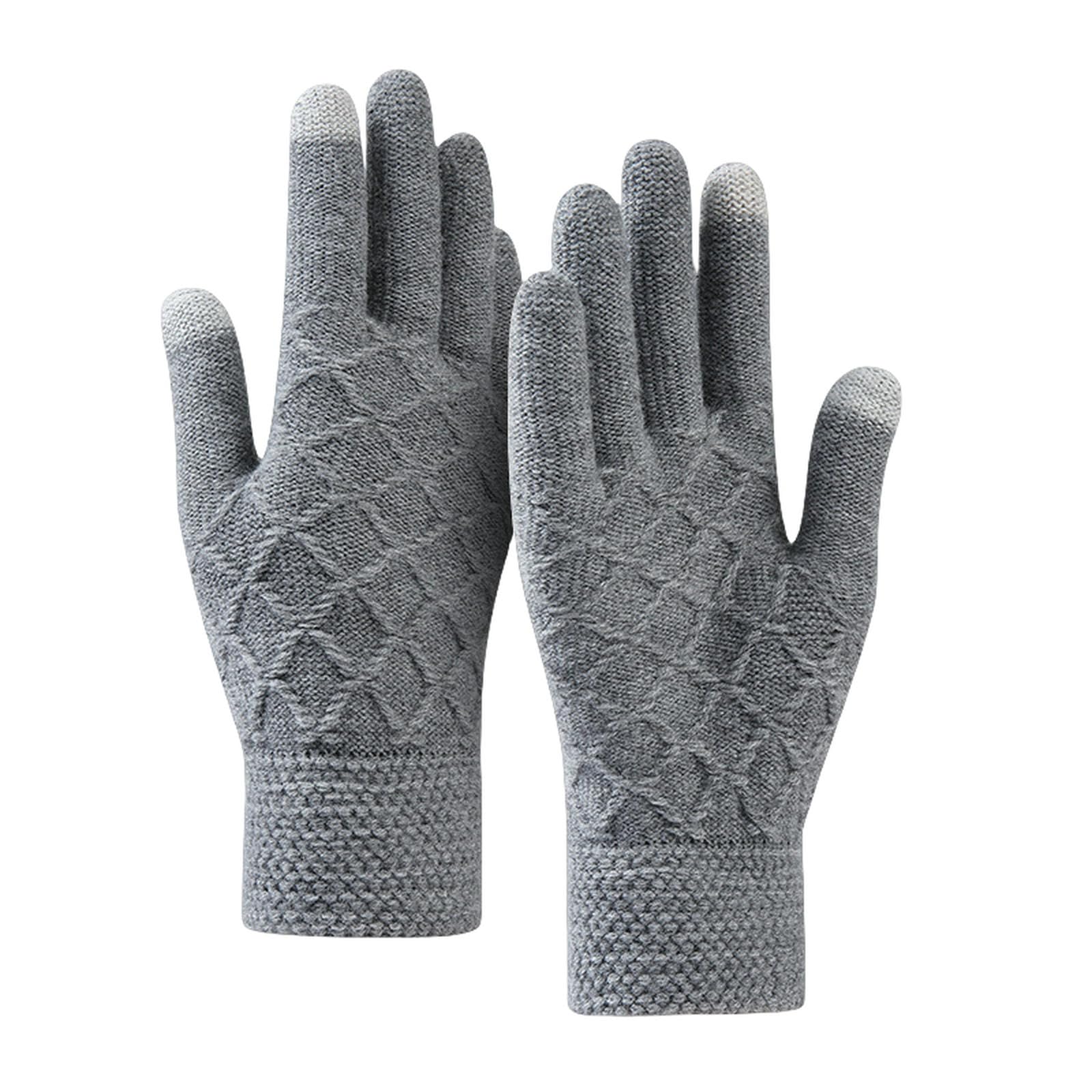 Guantes de pantalla táctil para hombres y mujeres ideales para paseos invernales en gris