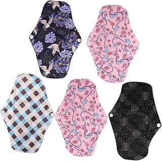 HEALLILY 5Pcs cloth menstrual charcoal menstrual napkins bamboo Washable Menstrual Napkins