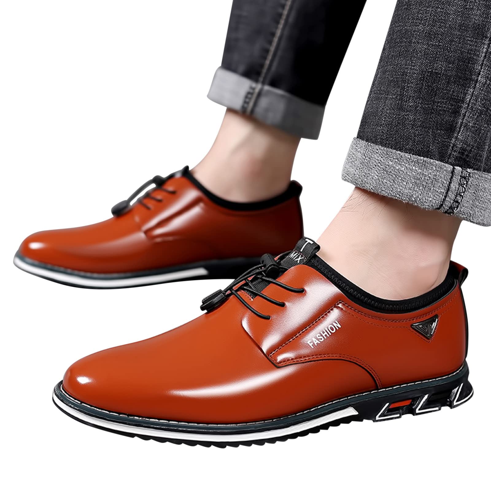 Generisch Lederschuhe Herren Business Anzugschuhe Schwarz Bequem