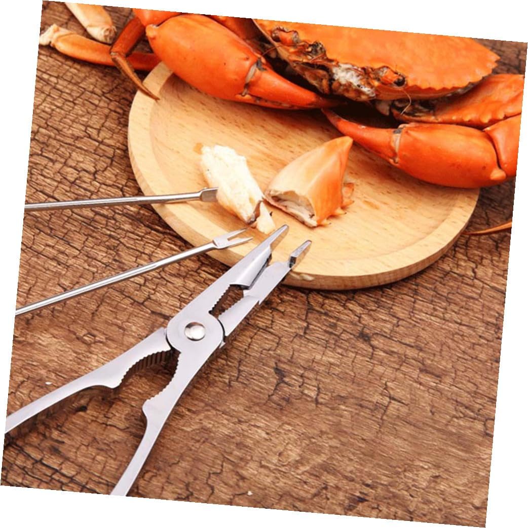 Zerodeko 6-Piece Crab Tool Set Stainless Steel Crab Crackers Seafood Forks Picks for Kitchen Accessories for Boils and Parties