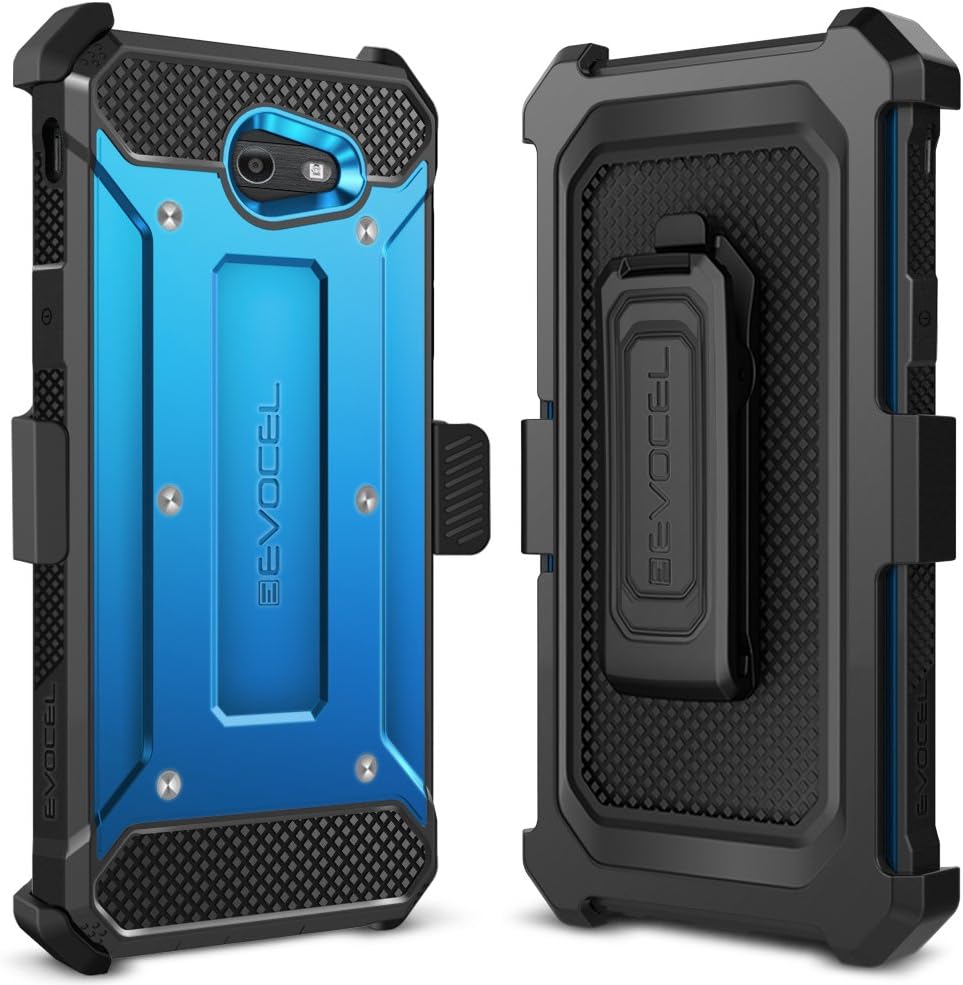 Galaxy J7 Prime/ J7 V / J7 2017 Case, Evocel [Explorer Series] with Free [Glass Screen Protector] Premium Full Body Case [Belt Clip] for Galaxy J7 Perx/Galaxy Halo / J7 Sky Pro/SM-J727, Blue