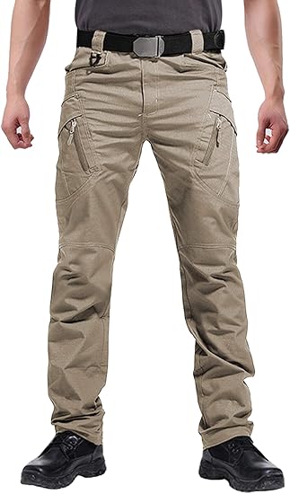 Susclude Men's Outdoor Cargo Work Trousers Military Tactical Pants Ripstop Assault Combat Trousers Hiking Pants Men
