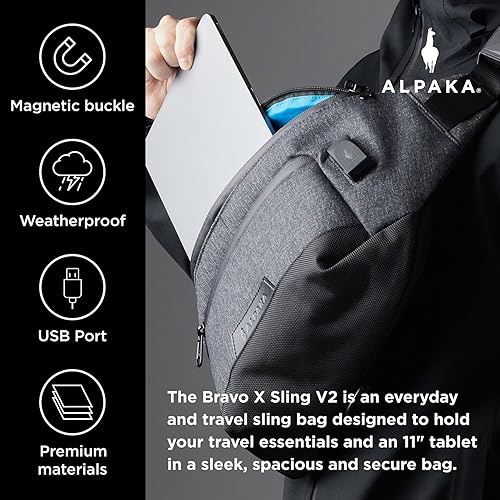 Miniatura 2 de Bravo X - Bolso bandolera para iPad Pro de 11 pulgadas, pasaporte, cámara, bolsa de pecho, bolsa cruzada, riñonera cruzada, bolsa de senderismo,
