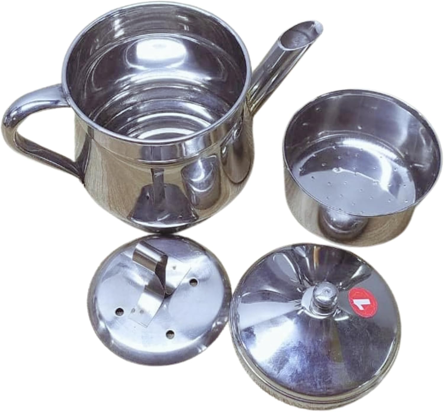 Premium Stainless Steel Stovetop Espresso Moka Pot | South Indian Style Traditional brewing method Drip Decoction Maker Coffee Percolator Kettle Filter (Percolater 120ML, SIZE 1) By Indian Collectible