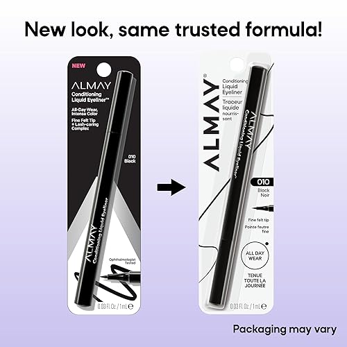 Miniatura 6 de Almay Delineador líquido acondicionador, duradero, impermeable, hidratante, 10 negro, 0.03 onzas líquidas.