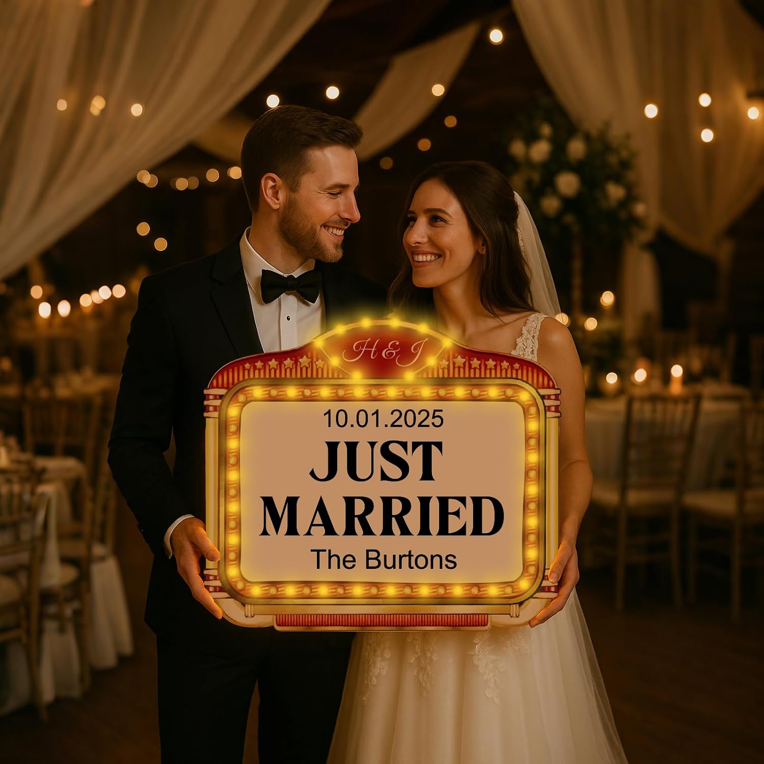 Custom Bottle Service Sign – Personalized LED Light Up Marquee Bottle Girl Sign for Wedding Entrance, Nightclub, Reception, Birthday Party & Event Decor, Club Signs for Bottle Service