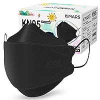Vista 1 de Kids KN95 Face Masks for Children 100 Pack, Breathable Comfortable and Disposable KN95 Mask, Black