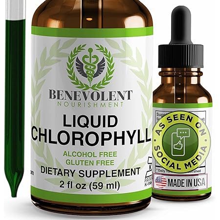 Chlorophyll Liquid Drops - 100% Natural, Alcohol & Gluten Free Liquid Chlorophyll | Energy Supplement, Immune Support, Natural Deodorant, Altitude Sickness Relief | Non GMO & Vegan - 118 Servings
