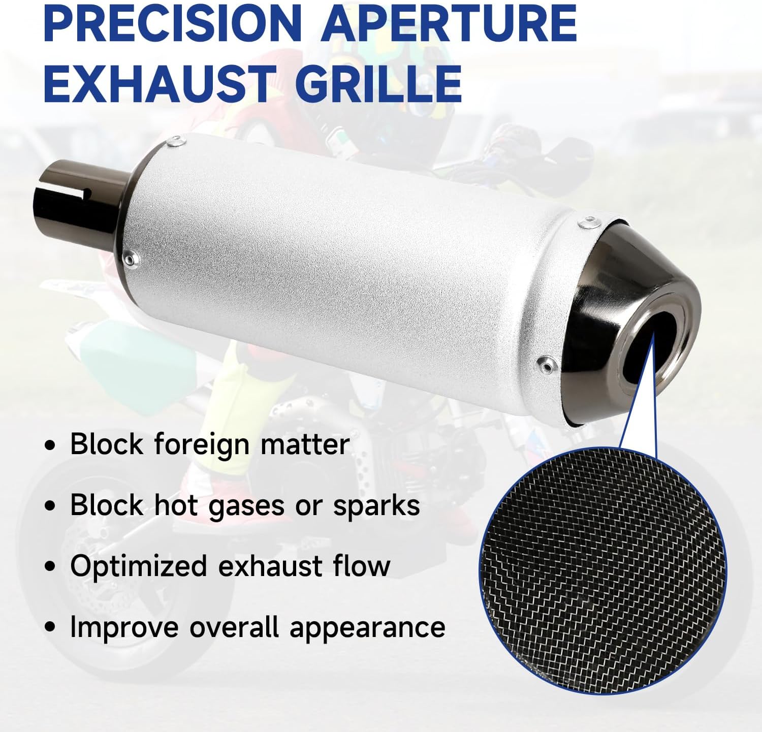 28mm Exhaust Muffler Silencer Compatible with 125cc 110cc 50cc 90cc Pit Dirt Bike CRF50 SSR Tao tao Coolster Apollo, 1.1" Universal Motorcycle Slip on Muffler for ATV Mini Bike Go Kart Parts