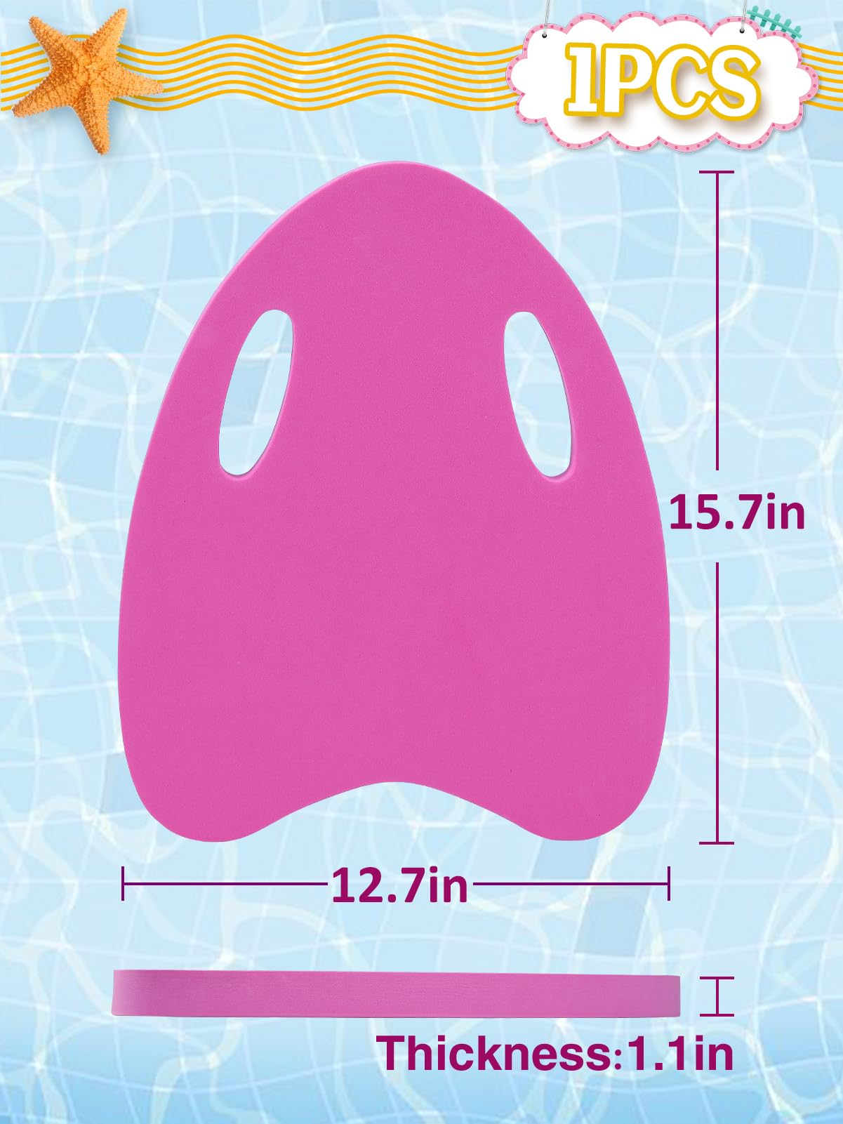 Kickboard do pływania dla dzieci, pomoc w pływaniu, pomoc treningowa, kickboard z otworem na poręcz, bezpieczna deska do pływania, pomocnicza dla dzieci, do ćwiczenia pływania dla początkujących,