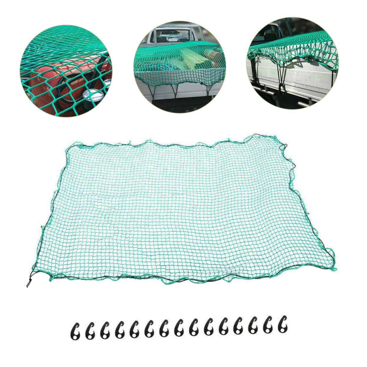 ORFOFE Rete Carico Nylon Resistente con Ganci per Pick-up e Rimorchio Rete Camion Anti-Caduta Protezione Carico Outdoor e Antiabrasione