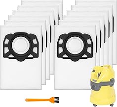 12 WD3 Vacuum Cleaner Bags for Karcher Kfi 357 Vacuum Cleaner Filter, Vacuum Cleaner Bag Kfi357, WD3 Vacuum Bag, for Karcher WD2, KWD1, KWD2, KWD3, MV3, WD3.200 - WD3.800 M, Dry Vacuum Cleaners 2.863-314.0