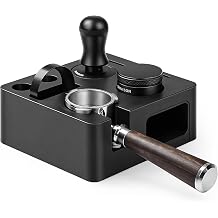 ShanSon Espresso Accessories Kit with Station,58mm Compact Espresso Tamper Set,Espresso Tamper, Distributor, Bottomless Portafilter, Dosing Funnel,Station