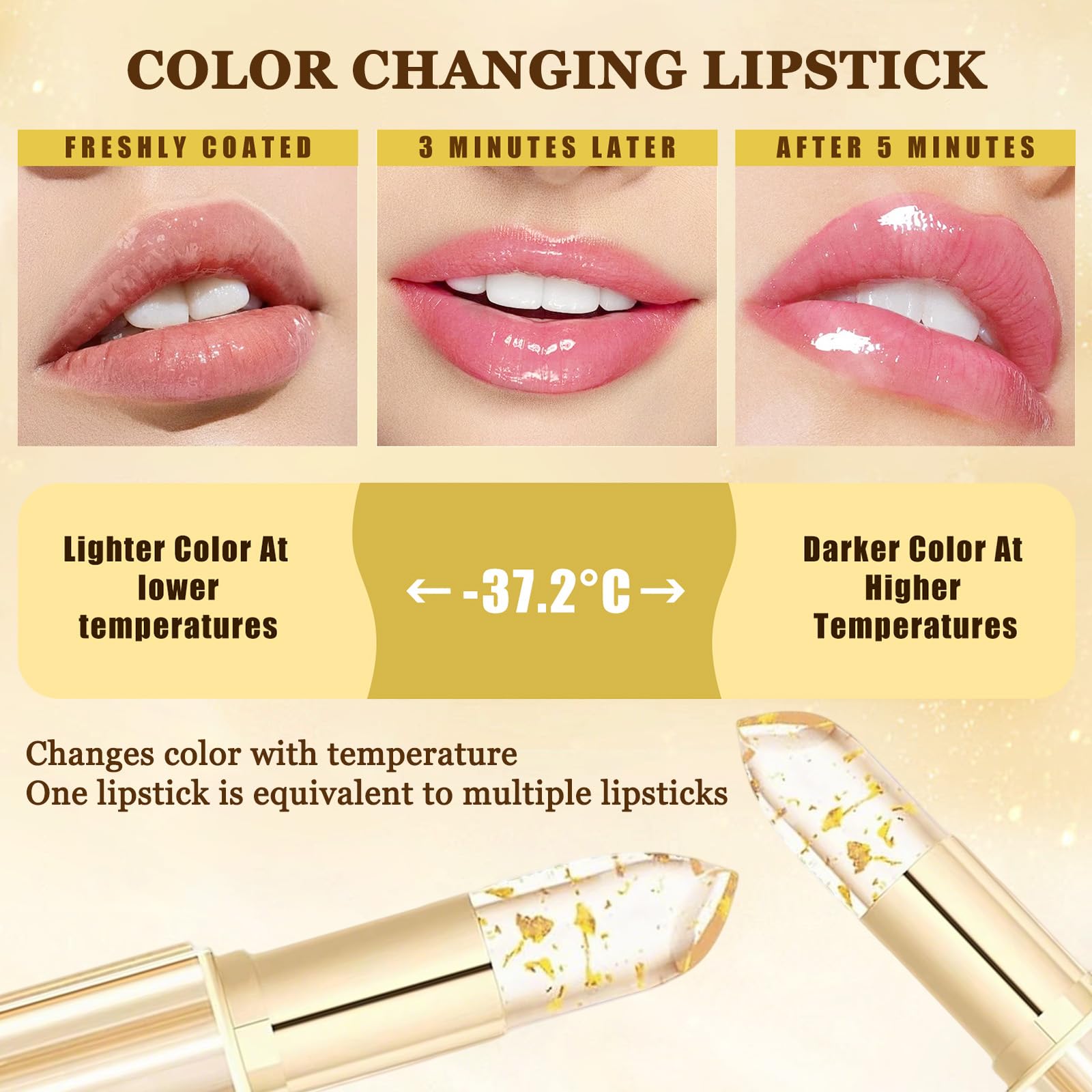 2 PCS Reveline Rouge à Lèvres, 2026 Rouge a Levre PH de la Peau, Sans Transfert Rouge a Levre Adaptatif, Baume Hydratant Longue Tenue 24h, Rouge à Lèvres Longue Tenue, Changement De Couleur