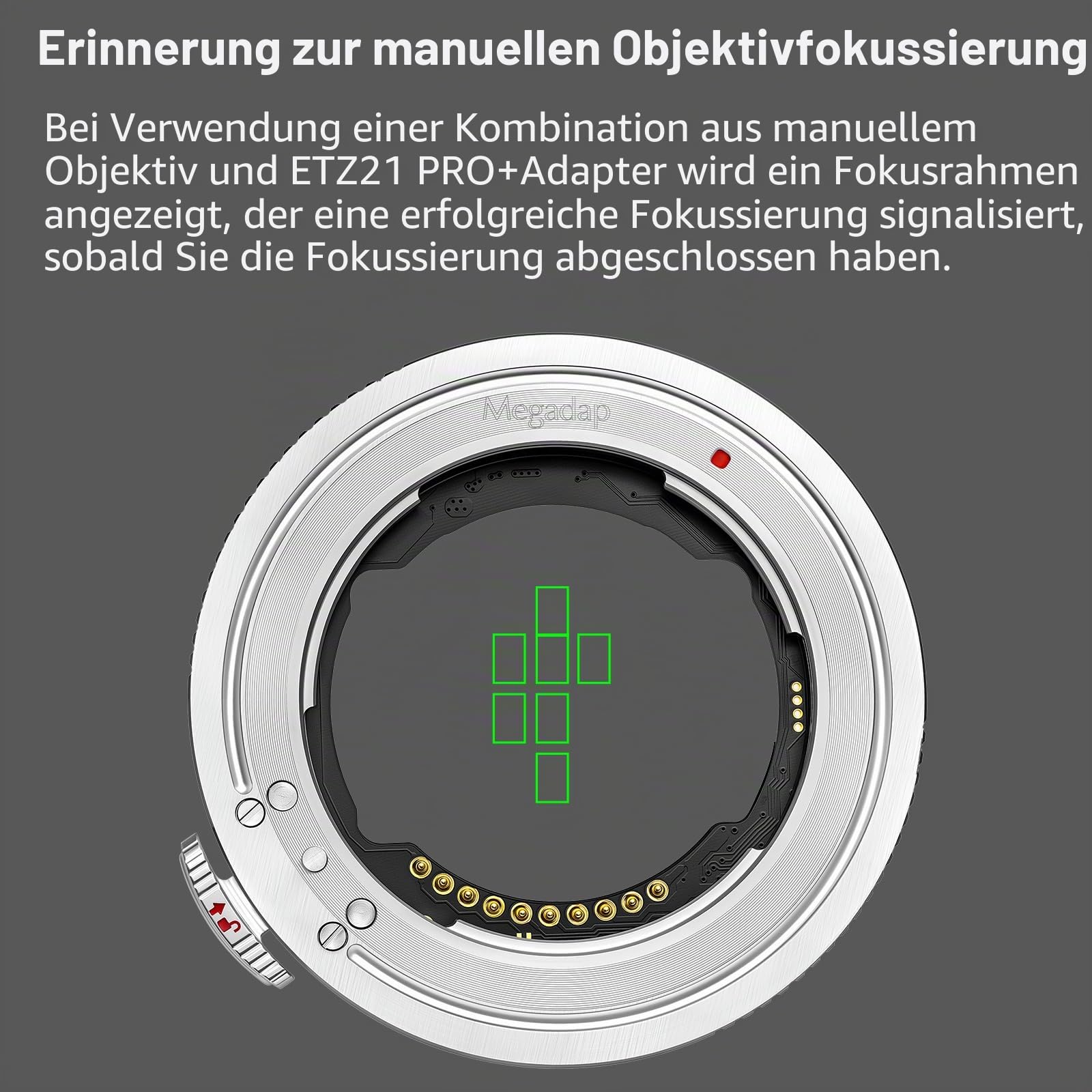 Megadap ETZ21 PRO+ Autofokus-Objektivadapter – Kompatibel mit Nikon Z Kameras ZR Zf Z6III Z5II Z9 Z8 Z7II Z7 Z6II Z6 Z5 Z50II Z50 Z30 für Sony FE, Sigma und Tamron FE Objektive