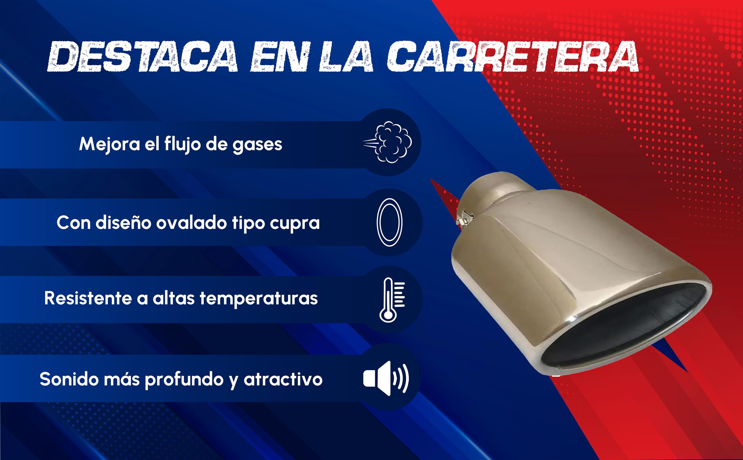 Cola De Escape Inox Modelo Tipo Cupra Ovalado Entrada 60mm -Cola Escape Coche, Colas De Escape Deportivas, Sistema De Escape Coche, Ovalado