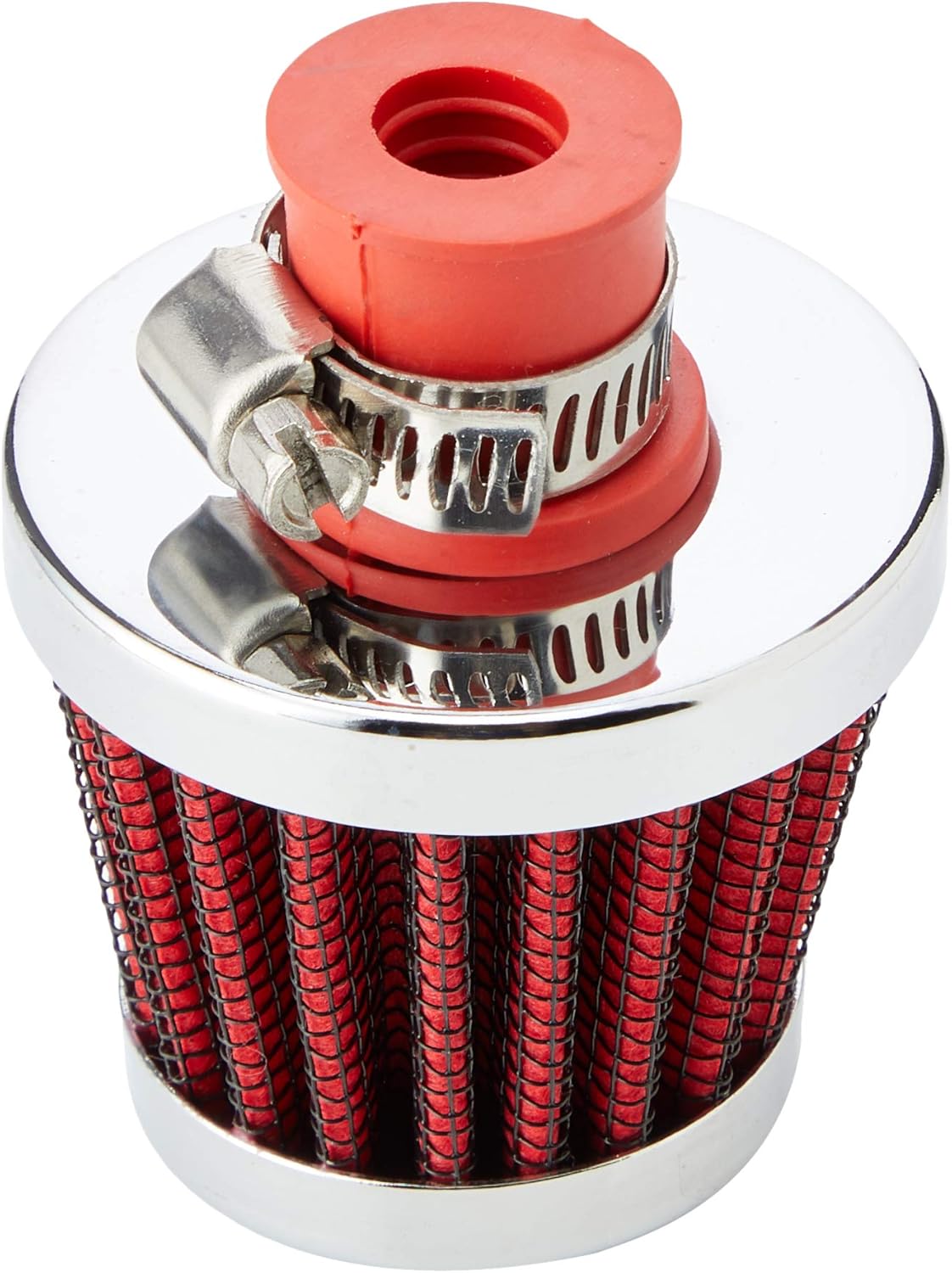 K&N Vent Air Filter / Breather: Washable and Resuable: 0.375 in/0.5 in (10 mm/13 mm) Flange ID; 1.75 in (44 mm) Height; 2 in (51 mm) Base; 1.5 in (38 mm) Top, Red , 62-1600RD