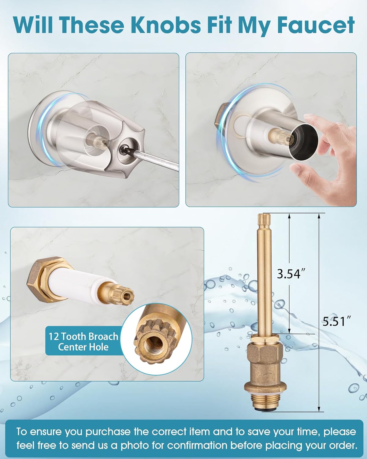 Bathtub& Shower 3-Handle Remodel/Rebuild Trim Kit Replacement for Price Pfister Verve, 3 Knob Handle，Brushed Nickel