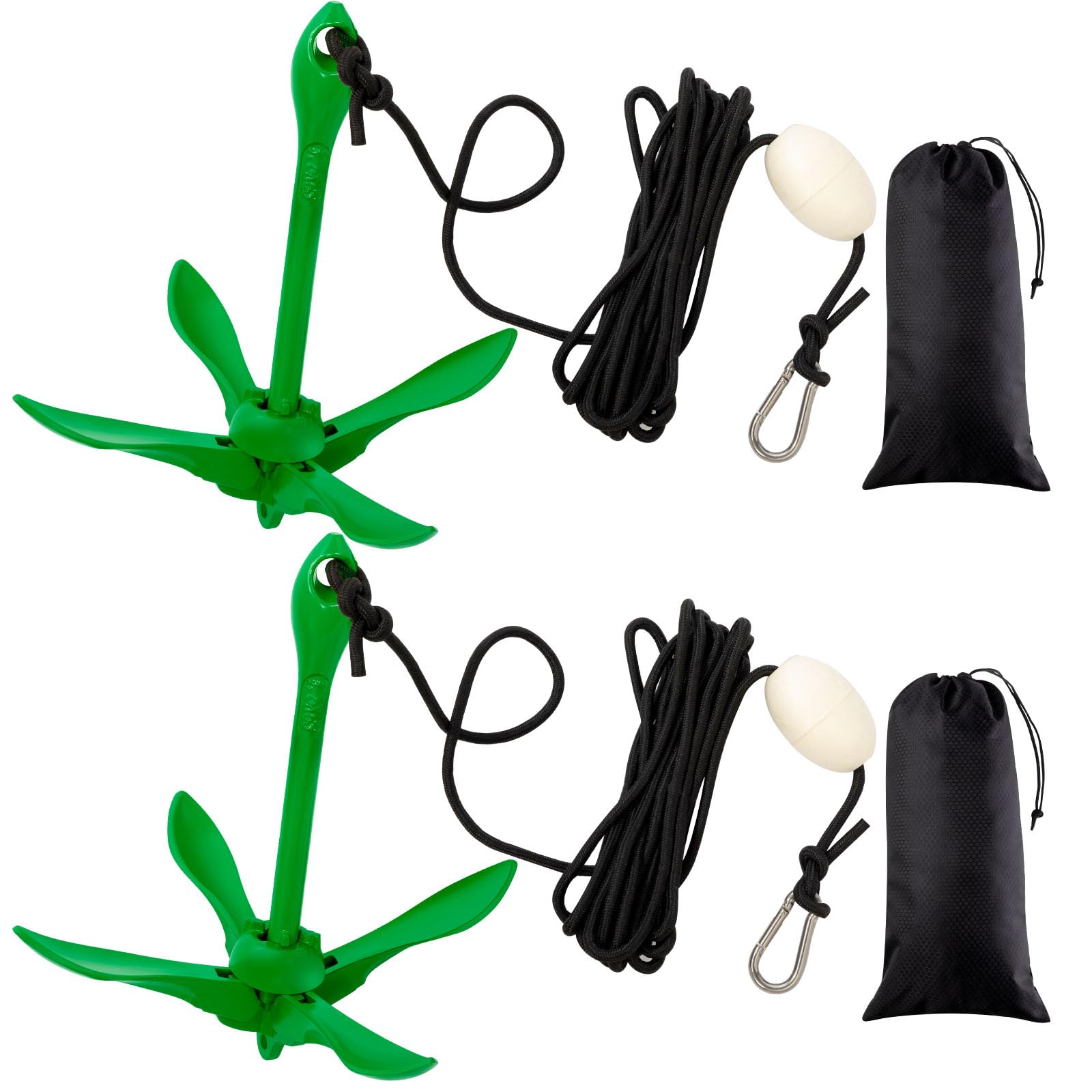 Lounsweer 2 Pack Marine Kayak Anchor Kit Grapnel Anchor Kit Folding Grapnel Anchor Boat Anchor with Foldable Claw Kayak Fishing Accessories for Small