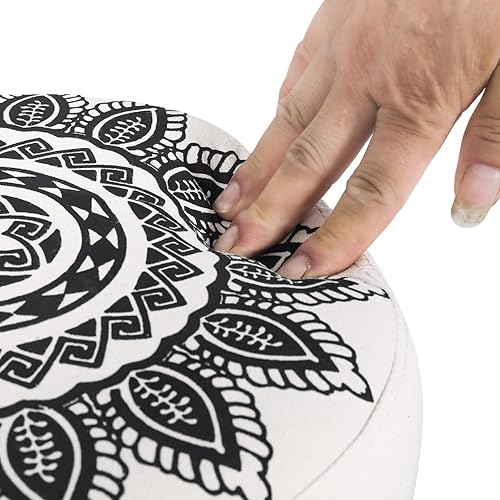 Miniatura 86 de Asense Taburete redondo otomano con reposapiés acolchado de tela, lindo reposapiés otomano con patas de madera antideslizantes, color verde surtido