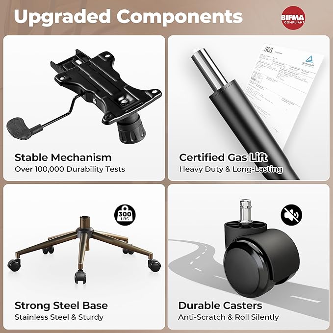 Silla de Oficina Ejecutiva Ergonómica Reclinable Giratoria C miniatura 3