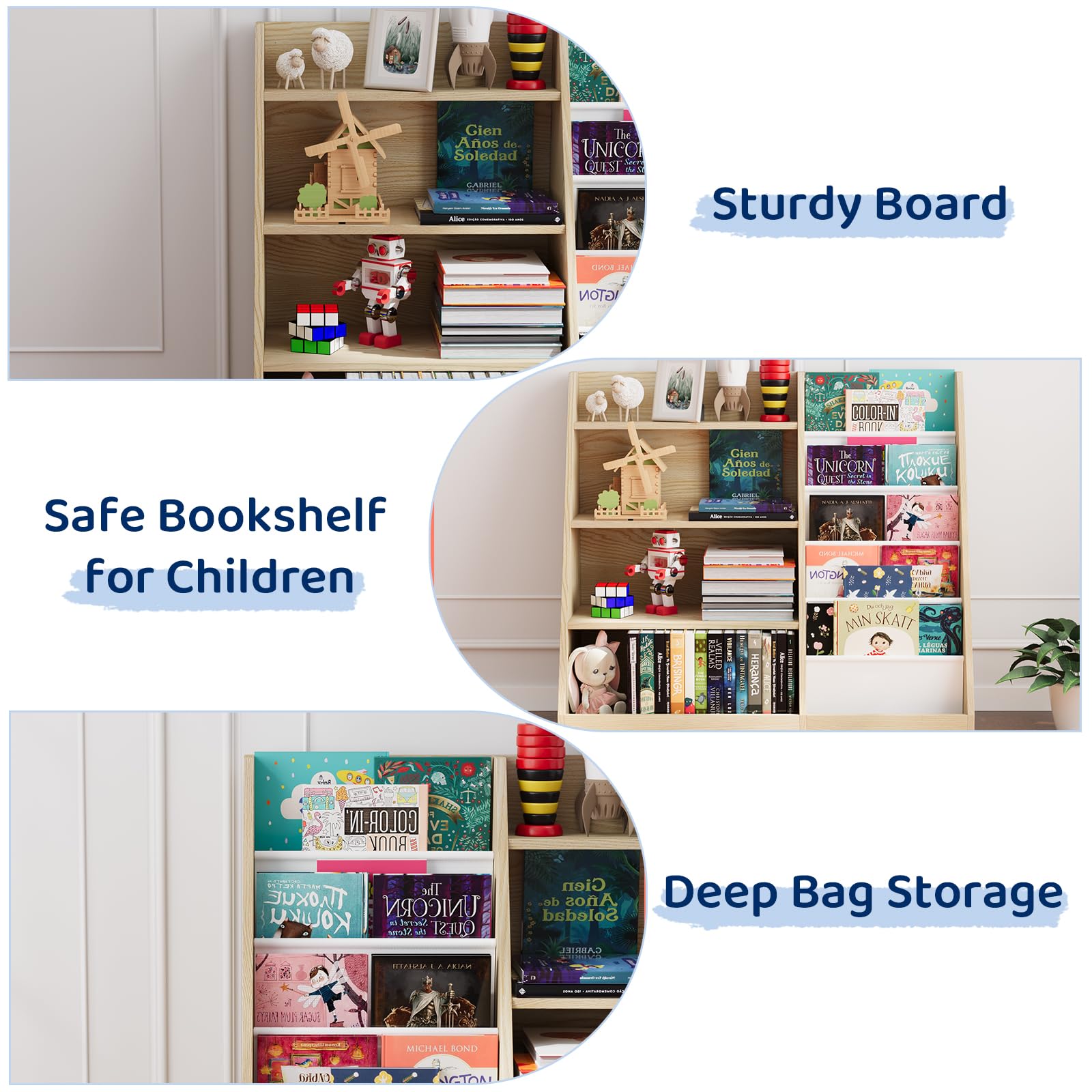 Amazon.com: KIDINIX 5-Tier Kids Bookshelf with Storage