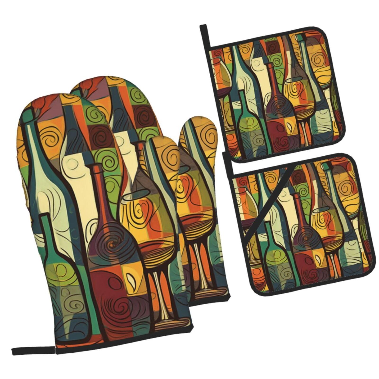Gants de cuisine et maniques résistants à la chaleur 500 degrés lot de 4