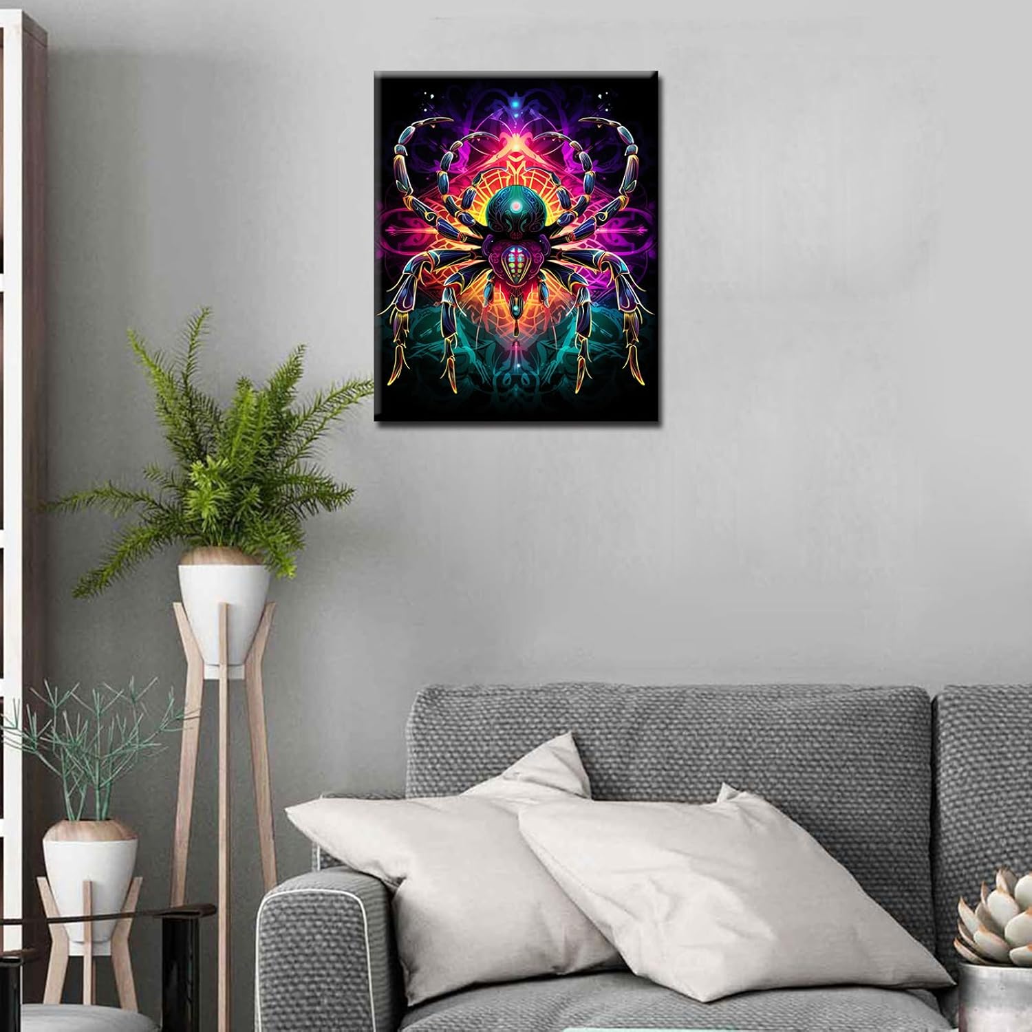 Poison Spider Web Paint by Numbers for Adults Nature Animals Painting Acrylic Paint by Numbers Painting Kits for Adults Beginner on Canvas for Living Room Bedroom Home Wall Decor16x20inch Frame