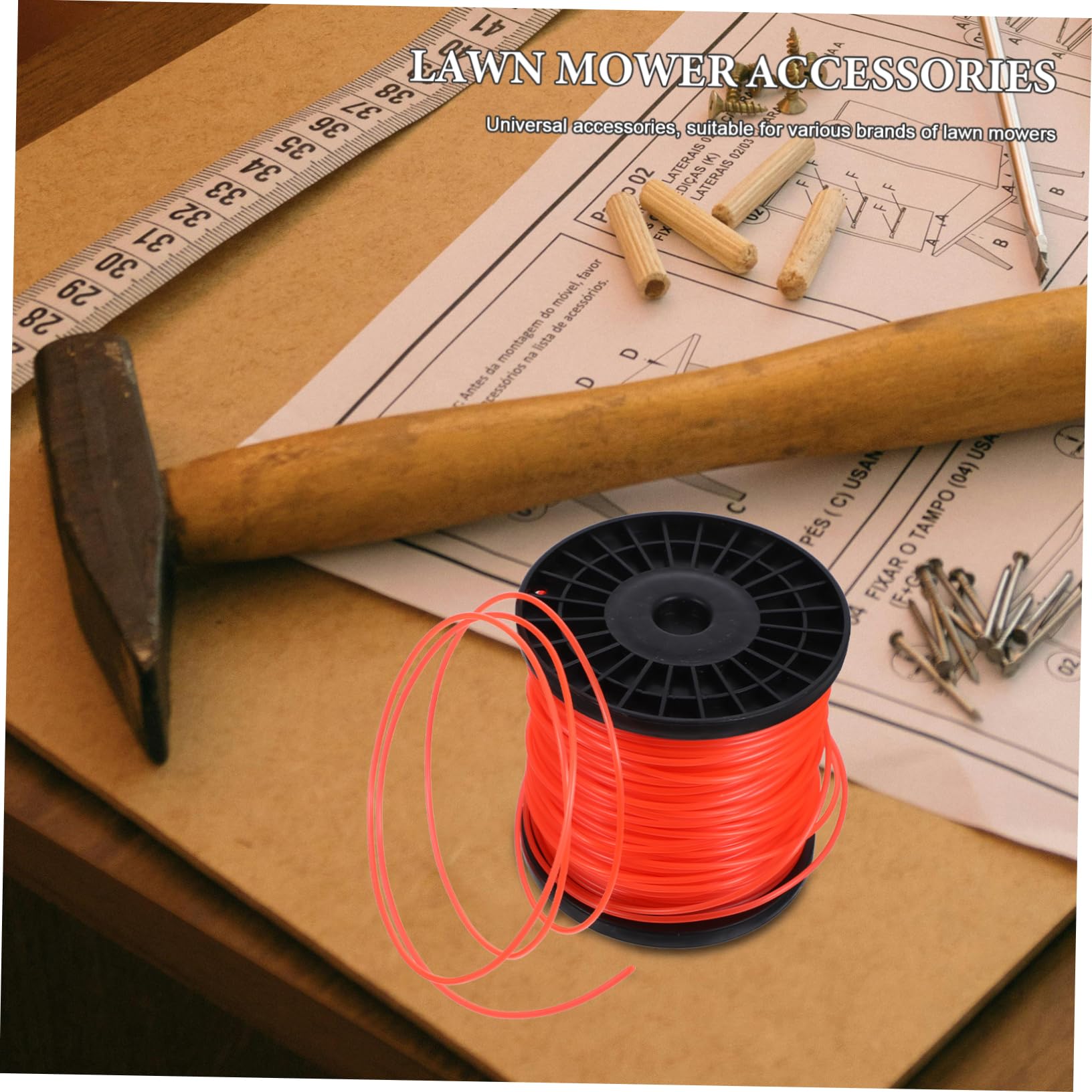 Toddmomy Cuerda de Desbrozadora Redonda de Nylon para Cortacésped Línea de Corte de Compatible con Múltiples de Jardinería Corte y Resultados Consistentes
