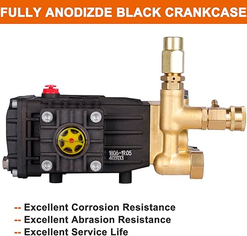 Miniatura 5 de 3000 PSI 3.5 GPM Kit de bomba de lavado a presión de repuesto de émbolo triple horizontal de 34 pulgadas de eje hueco de 34 pulgadas, bomba de