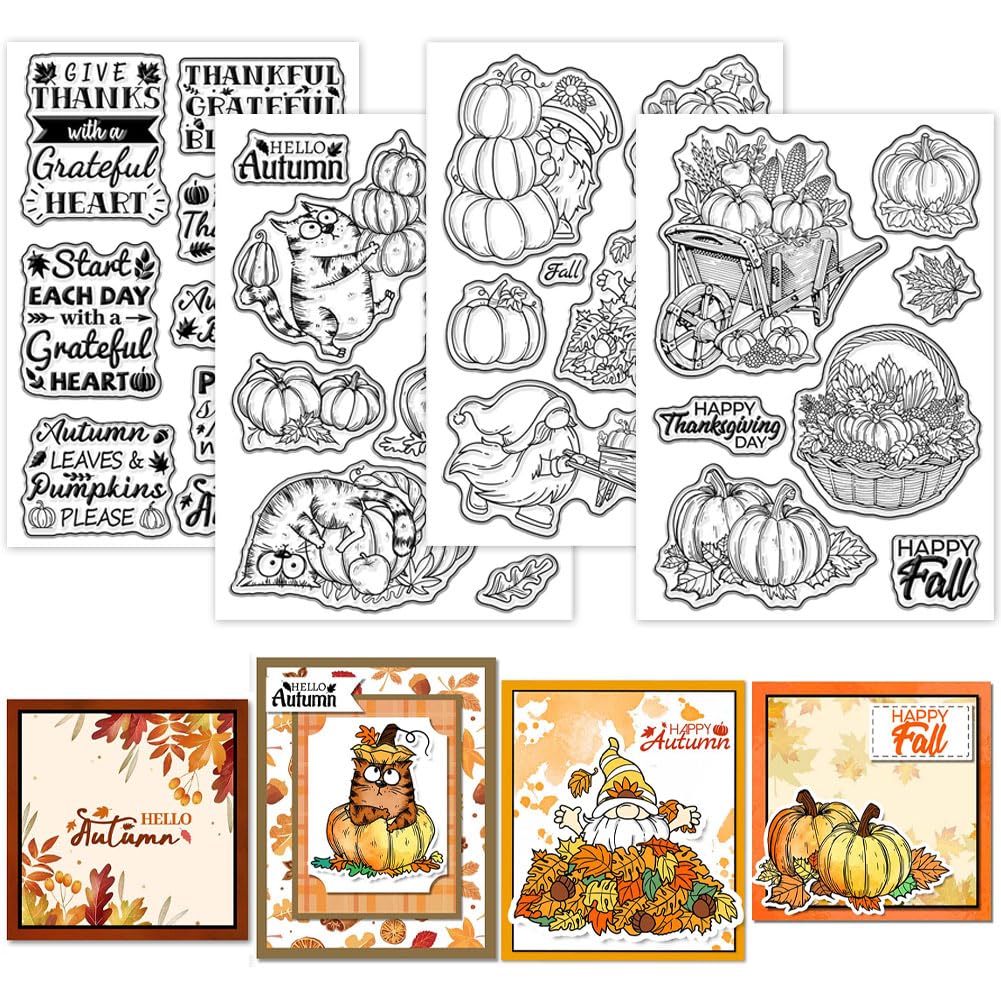 Tampons silicone scrapbooking pour personnaliser vos cartes de Thanksgiving