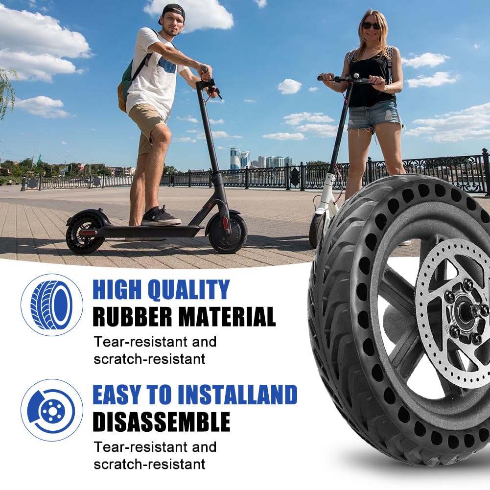 Pneu complet pour Xiaomi M365 avec moyeu et disque de frein, roue arrière de 8,5", crevaison de moyeu arrière, kit de rechange, compatible avec scooter électrique Xiaomi Mijia M365 (pour Xiaomi M365)