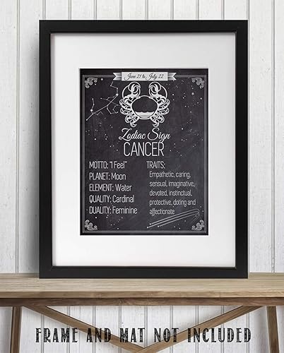Miniatura 8 de Pósteres de astrología – Signo del zodiaco Cáncer, El Cangrejo – Impresión artística sin marco de 11 x 14 – Gran póster vintage del zodiaco,