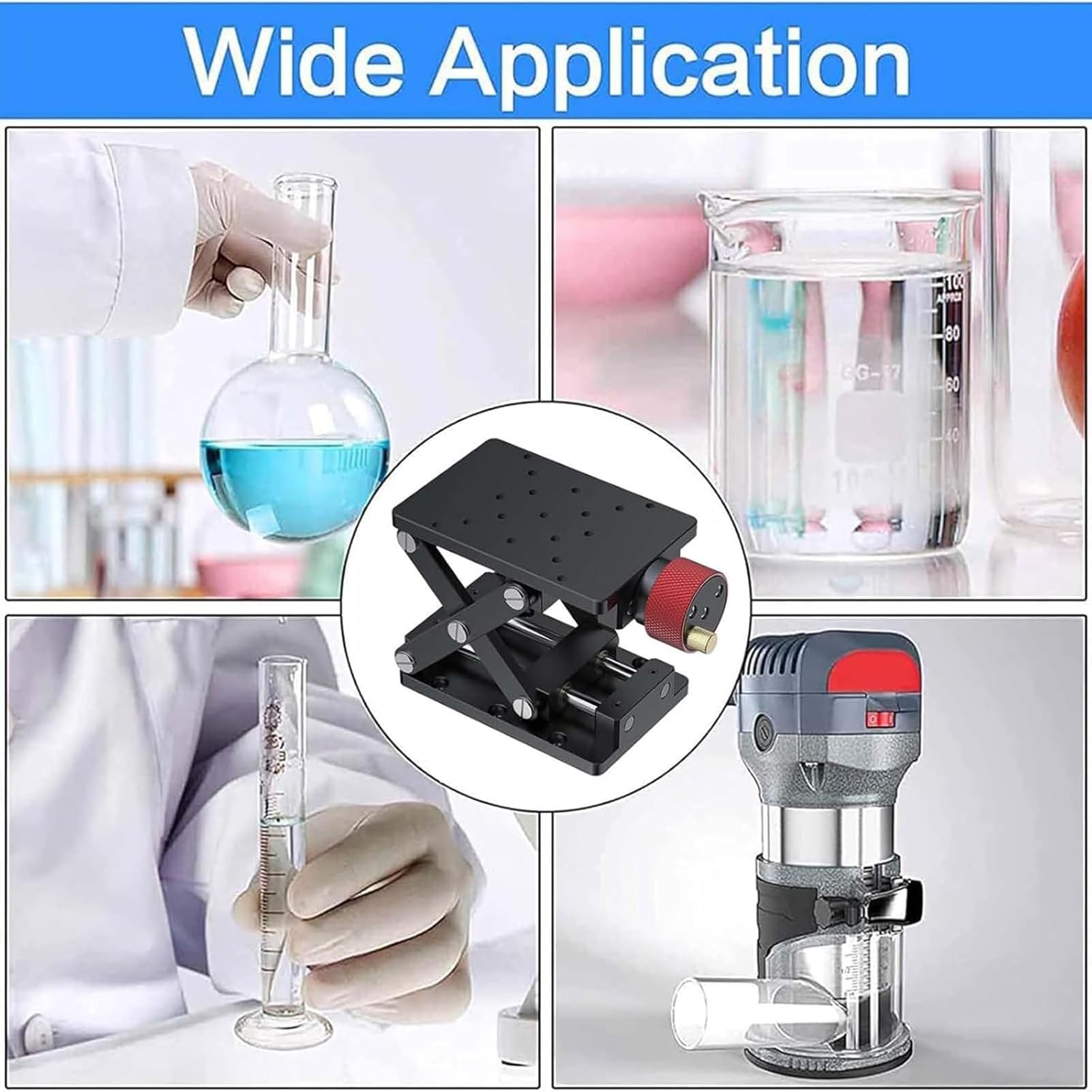 Générique Plateforme élévatrice de Laboratoire, élévateur Optique à axe Z, Plateforme élévatrice Manuelle for Laboratoire, Hauteur de Levage 55 mm, Charge maximale 10 kg