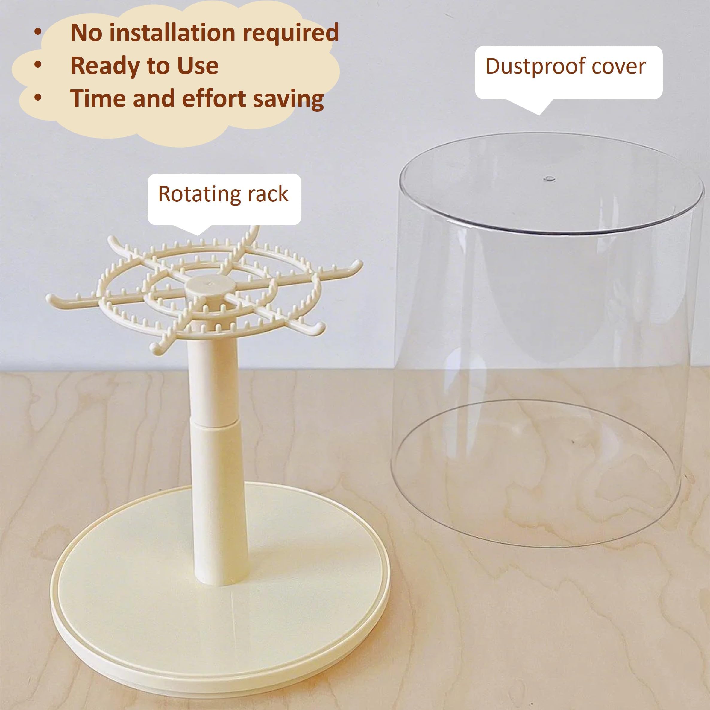 置物 labububaby Rotating Display Case for LABUBU, Rotating Display Box for