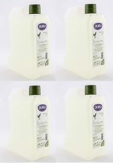DURU Cologne Lemon Turkish Scented Mini Water Canister, 1 Litre (4 PCS OFFER)