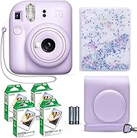 Fujifilm Instax Mini 12 Lilac Purple Instant Camera Bundle with 40 Sheets Film, Carrying Case, 64-Pocket Album & Accessories