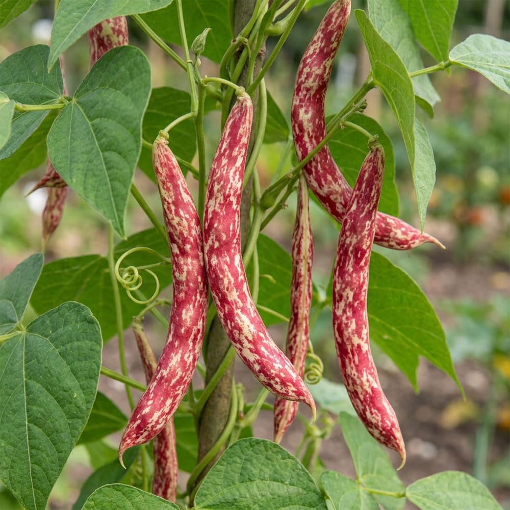 Climbing French Bean Barlotta Lingua di Fuoco Seeds – Italian Borlotti Type Bean – Red Speckled Pods – Grow Your Own Climbing Vegetables