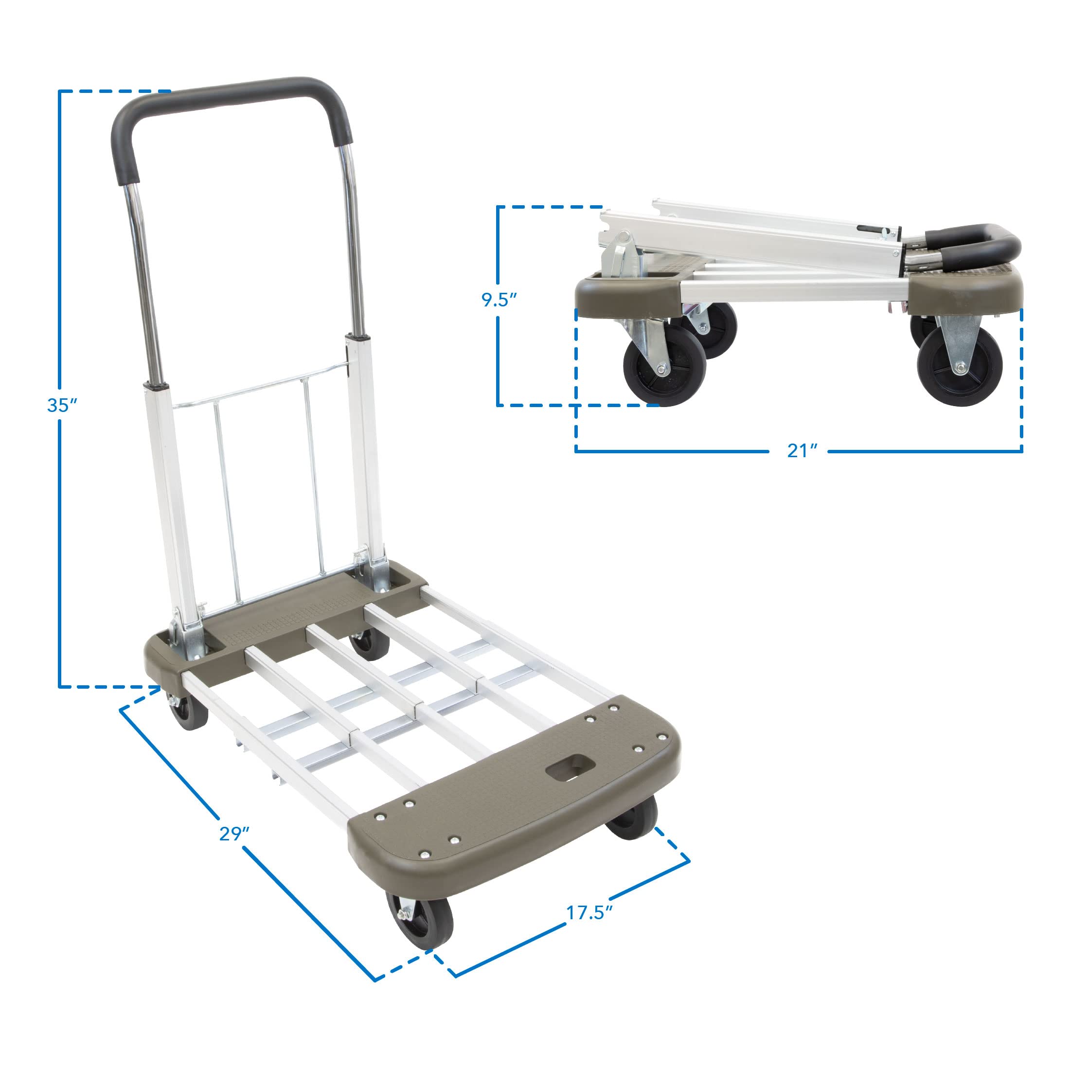 Mount-It! Folding Platform Truck - Heavy Duty Dolly -8