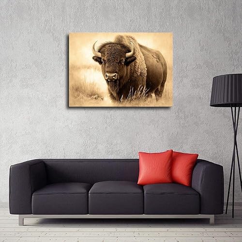 Miniatura 9 de QQLADY Arte de pared de bisonte, arte de búfalo, arte de pared de búfalo, impresiones de búfalo, decoración inspirada en la naturaleza, decoración
