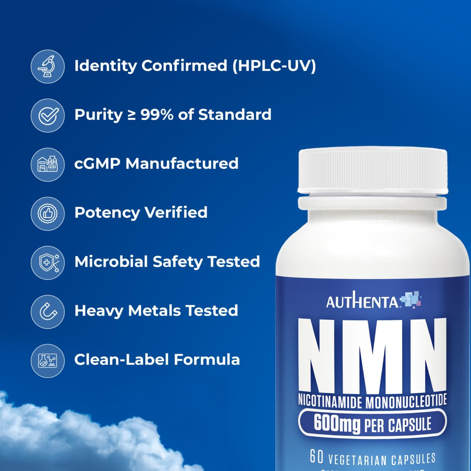 NMN Supplement 600 mg/Capsule Once Daily | 99% Pure Beta Nicotinamide Mononucleotide | Potent NAD⁺ Precursor | Supports Cellular Energy & Metabolism | Vegan, Non-GMO, Third-Party Tested & Gluten-Free - Image 6