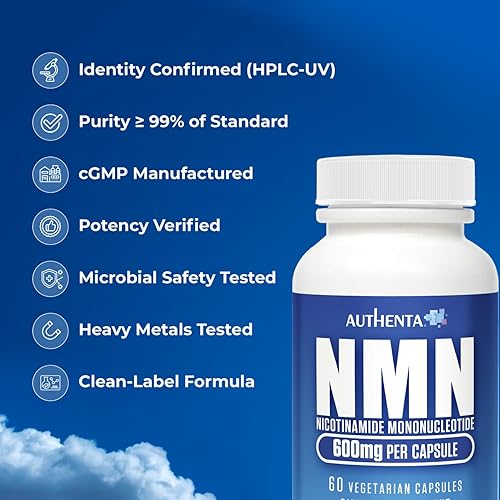 Miniatura 6 de Suplemento NMN de 600 mgcápsula  Mononucleótido de nicotinamida 99% puro  Precursor NAD+ de alta potencia  Apoya la energía celular, el metabolismo