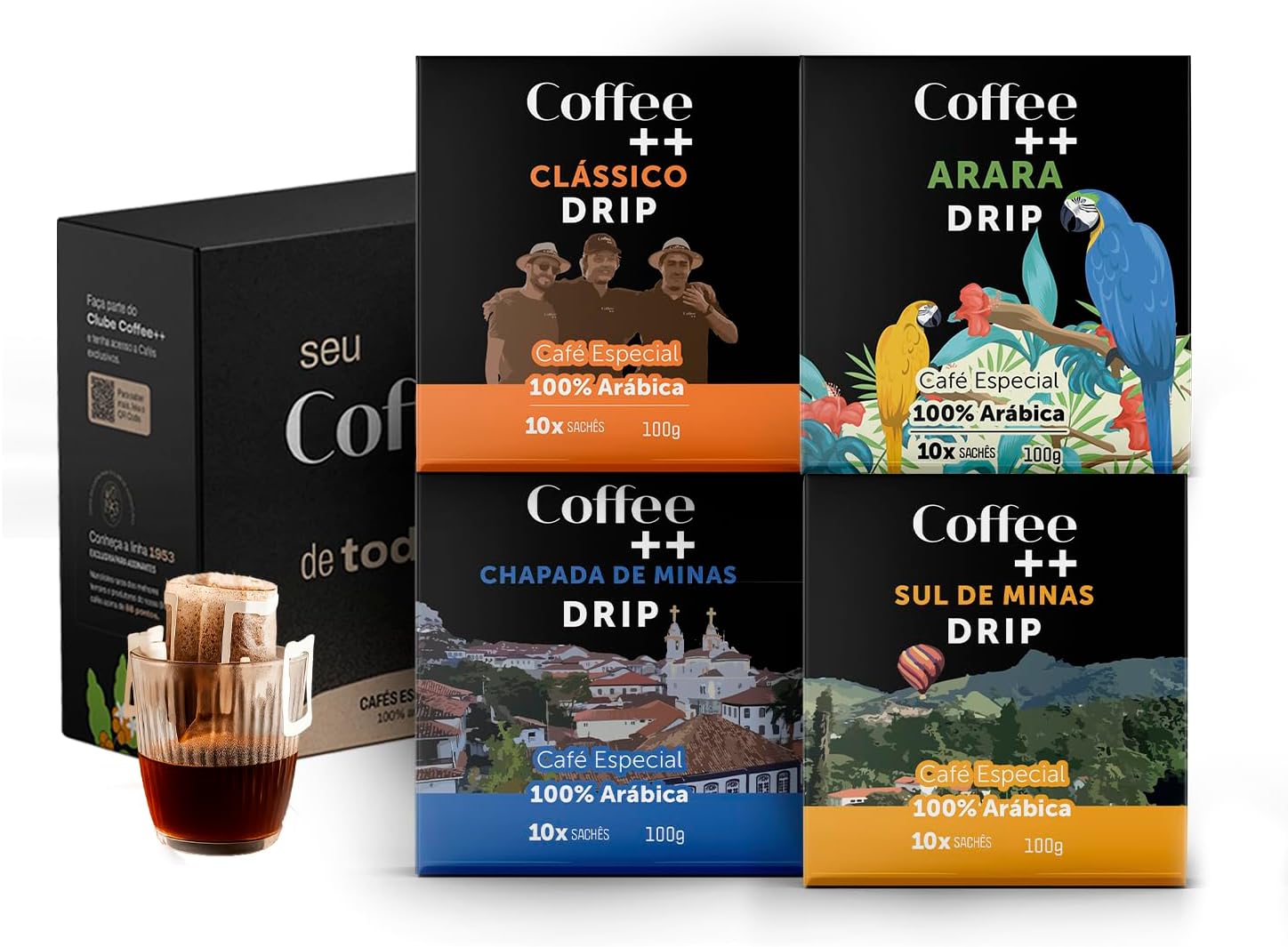 Café em Sachê Coffee Mais Drip Coffee Variedades – 40 unidades