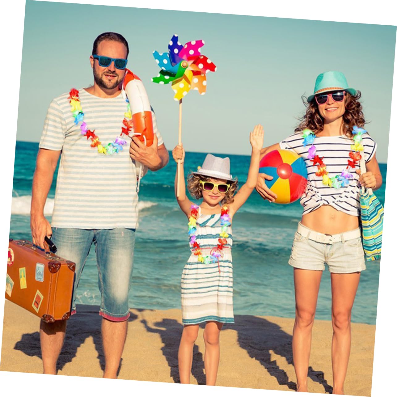 Cabilock 50stücke Hawaii Tropische Girlande Für Luau Party Strandparty Dekoration Bunte Blumenkranz Leis Für Hawaii-partygeschenke Und Tropische Veranstaltung